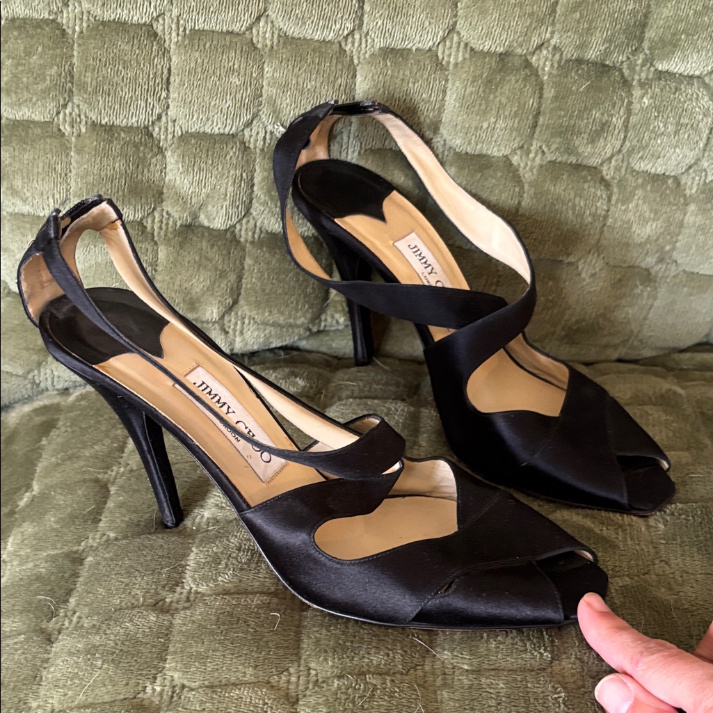 Jimmy Choo Satin Black Heels Size 41 Please Read